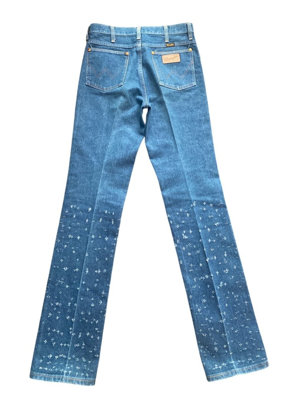 Women's Wrangler Jeans Cowboy Cut Straight Leg Printed Talon Zip Sz 31x36 USA - Picture 5 of 14